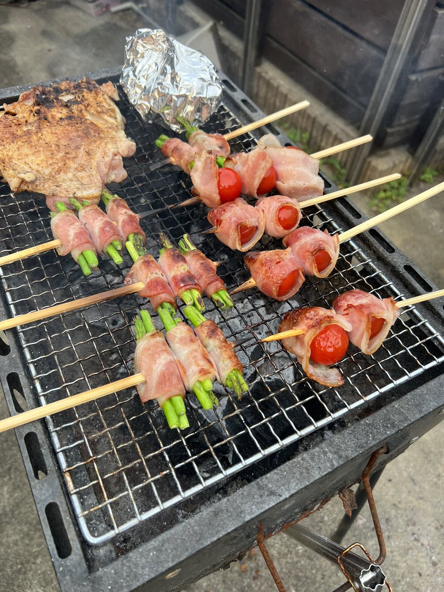 急遽　長女が遊びにきたのでまたもや庭ベキュー😋🍺