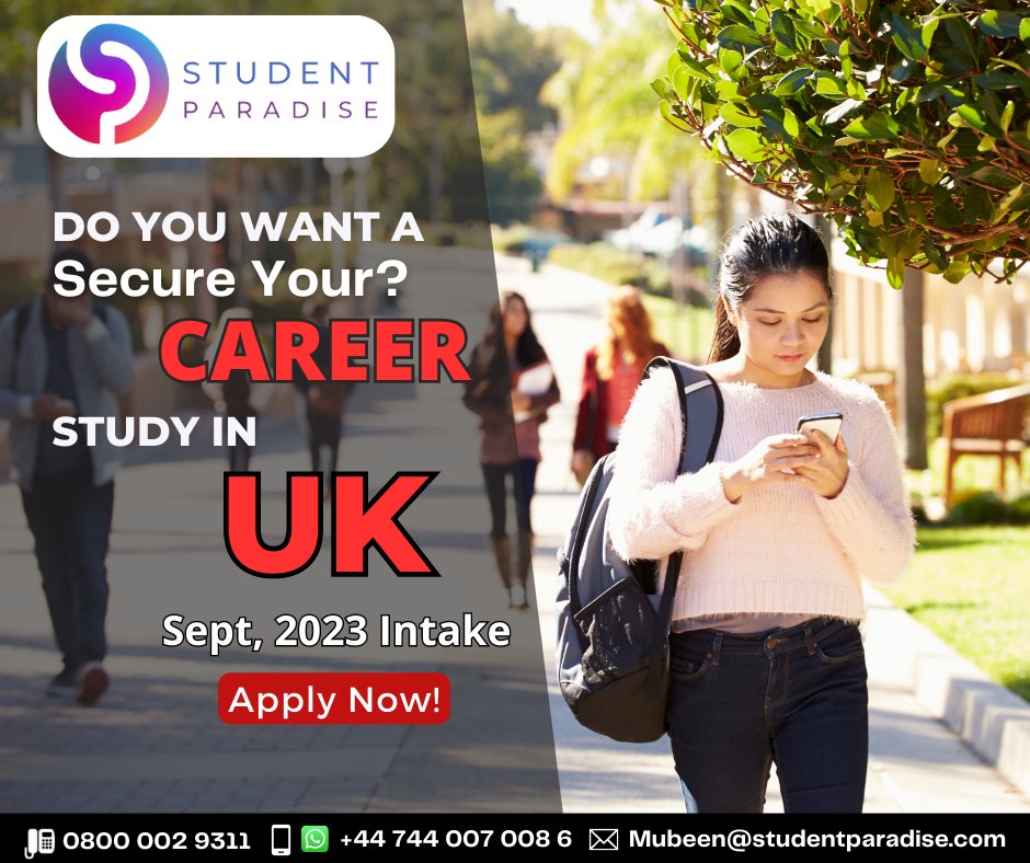 Unlock your potential with a Bachelor's or Master's degree of your passion in the UK! Let Student Paradise guide you in choosing the perfect degree that aligns with your interests and goals.
#StudyAbroad #UKUniversities #StudentParadise #HigherEducation https://t.co/qnFEQDgKfi