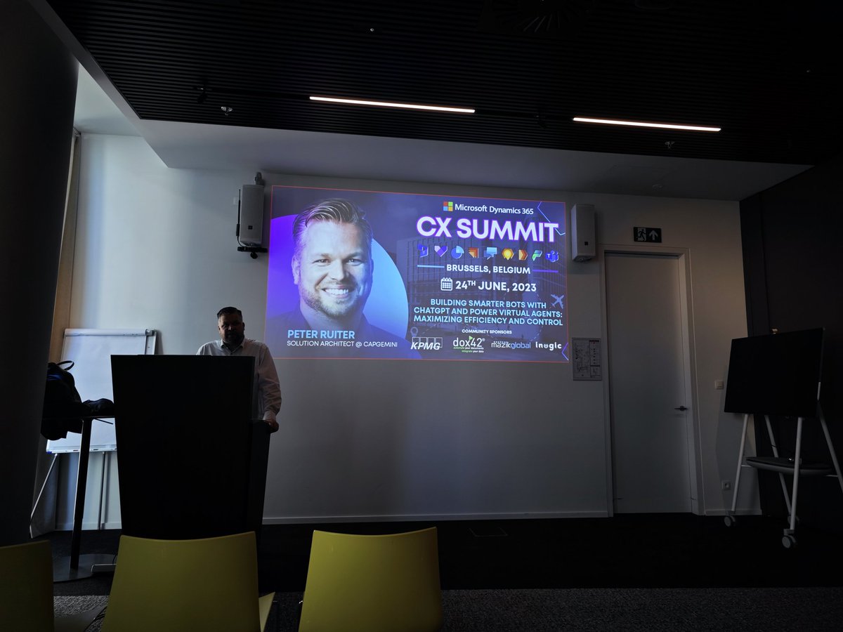 SP_Jamel's tweet photo. BUILDING SMARTER BOTS WITH CHATGPT AND POWER VIRTUAL AGENTS:MAXIMIZING EFFICIENCY & CONTROL by Peter Ruiter
Microsoft Dynamics365 CX Summit
#Microsoft #D365CE #Powerplatform #KPMG #Brussels #Customeservices #chatbot #ai #CommunityRocks #Dynamics365 #copilot #chatgpt #capgemini https://t.co/LQzsUjiskl