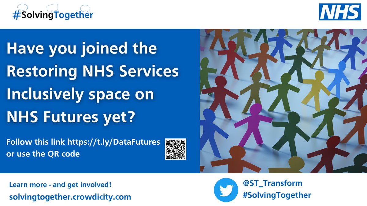 📢Do you want to use data to address health inequalities?   Have you joined the Restoring NHS Services Inclusively space on @FutureNHS   yet?
 
    Join to learn & collaborate with others. ➡️future.nhs.uk/InequalitiesIm…   
 
    #SolvingTogether #NarrowTheGap #HealthInequalities