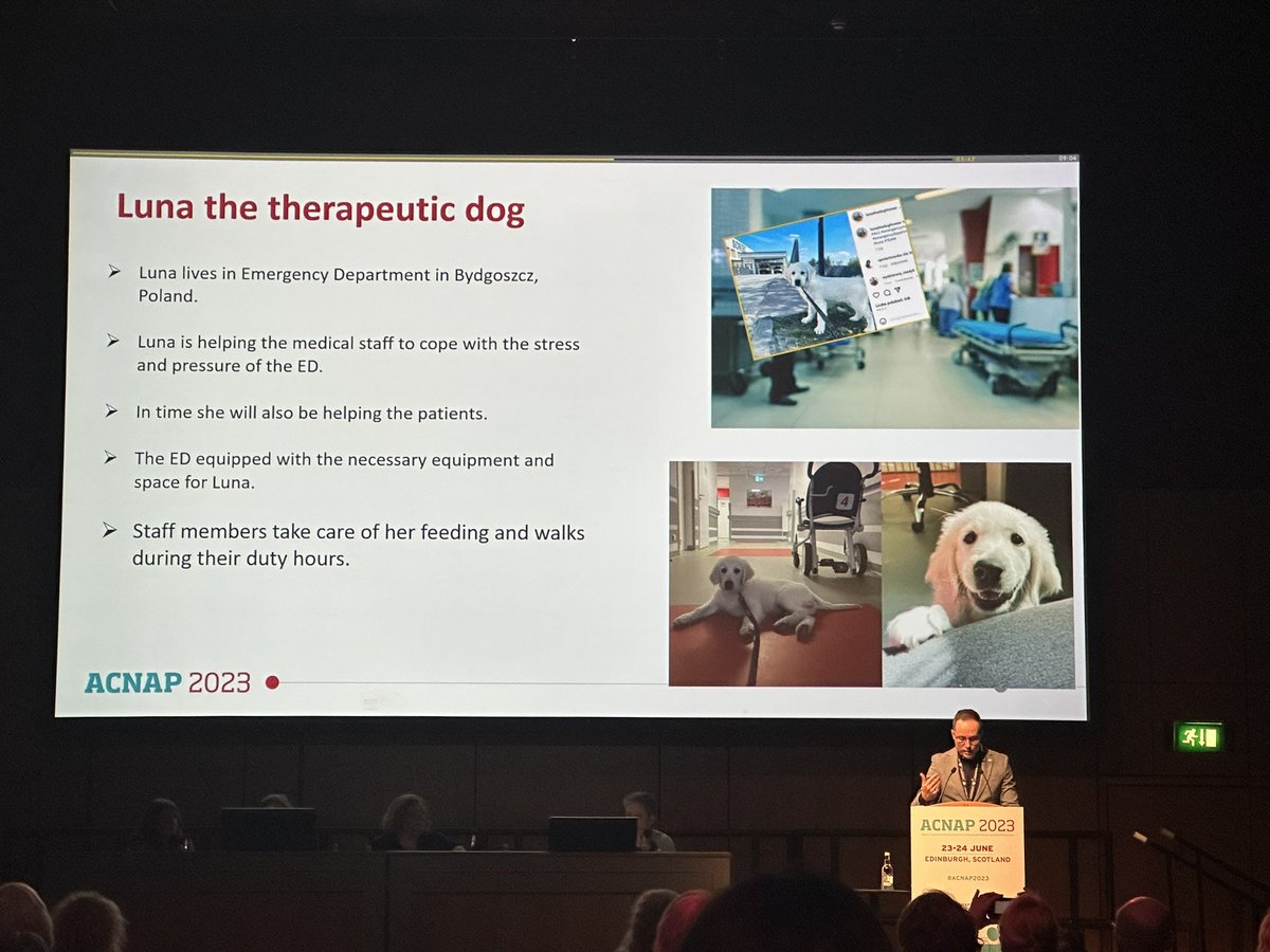 quin_denfeld's tweet photo. Learned about the “pet effect” this AM at #ACNAP2023:
📌 pet ownership may impact CV health: ⬇️ BP &amp; ⬆️ HRV &amp; overall psychological well-being (although mixed findings)
📌 therapy dogs are 🤩 💗 
❓can pets be a strategy to improve CV health? (hope so w/ my 1 🐕, 2 🐈‍⬛, &amp; 5 🐓!) https://t.co/InTzZwkdnx