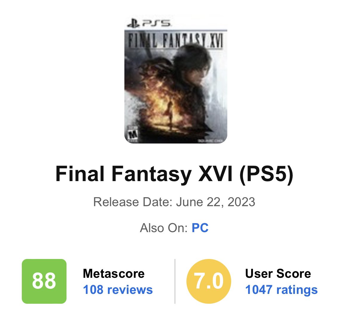 Why is Final Fantasy 16 getting review-bombed on Metacritic?