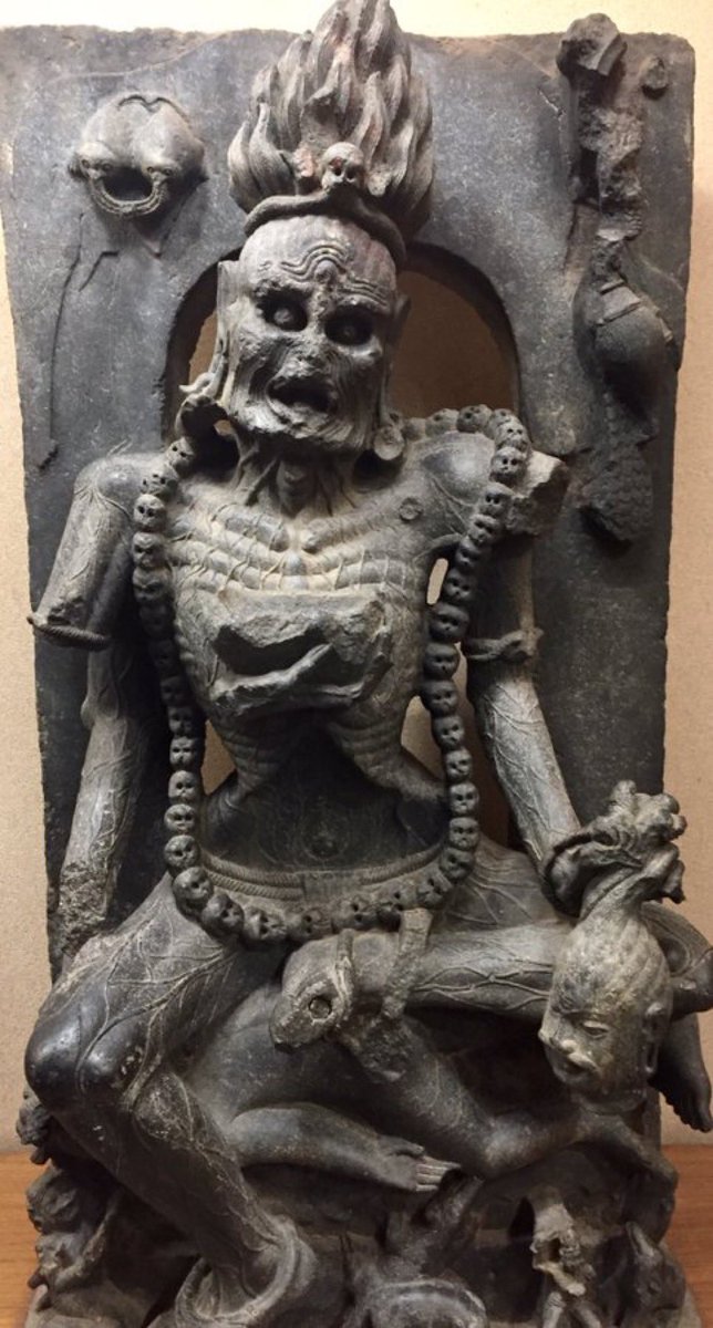 Chamunda Devi, 9th c CE, Found at Jajpur, Orissa. My click at Bhubaneshwar Museum