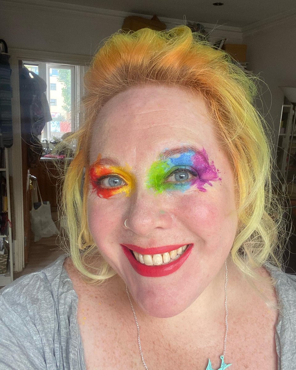 Kicked off early at #HonorOak with some angry, smashy fascists, terrifying ‘baby’ poster and people triggered by the sight of my amazeballs #Pride makeup.  Come down and tell them to fuck off.