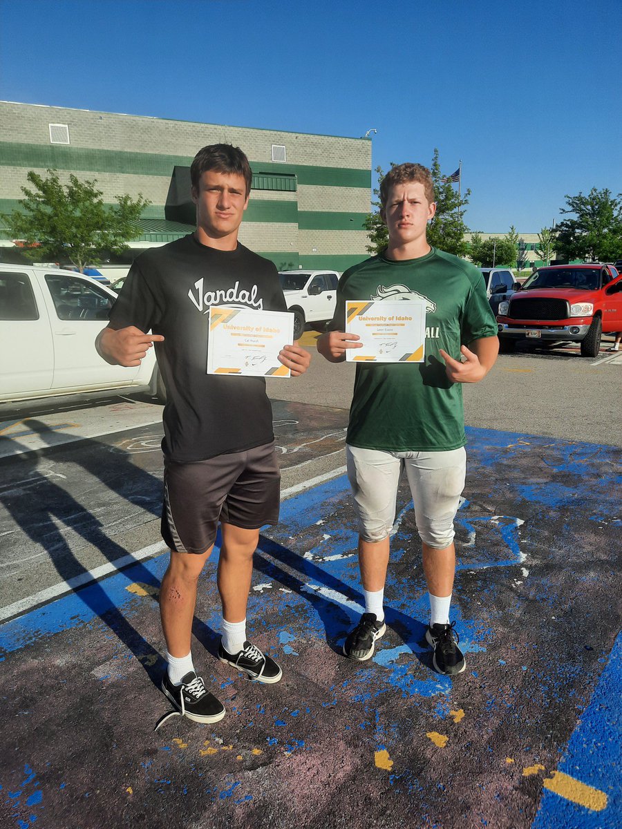Cal Huish (@huishcal868) on Twitter photo Thank you to <a href="/VandalFootball/">Idaho Football</a> for hosting our team football camp. I’m grateful to have received the TE mvp of the camp and a PWO offer from <a href="/Coach_Eck/">Jason Eck</a> !
Thank you to the parents and coaches who made this weekend possible!
<a href="/Eagle_Mustangs/">Eagle High School</a> <a href="/Coach_Sutt/">Tyler Sutton</a> <a href="/BrandonHuffman/">Brandon Huffman</a> <a href="/NickFarman55/">Nick Farman M.S.</a> Thank you to <a href="/VandalFootball/">Idaho Football</a> for hosting our team football camp. I’m grateful to have received the TE mvp of the camp and a PWO offer from <a href="/Coach_Eck/">Jason Eck</a> !
Thank you to the parents and coaches who made this weekend possible!
<a href="/Eagle_Mustangs/">Eagle High School</a> <a href="/Coach_Sutt/">Tyler Sutton</a> <a href="/BrandonHuffman/">Brandon Huffman</a> <a href="/NickFarman55/">Nick Farman M.S.</a>