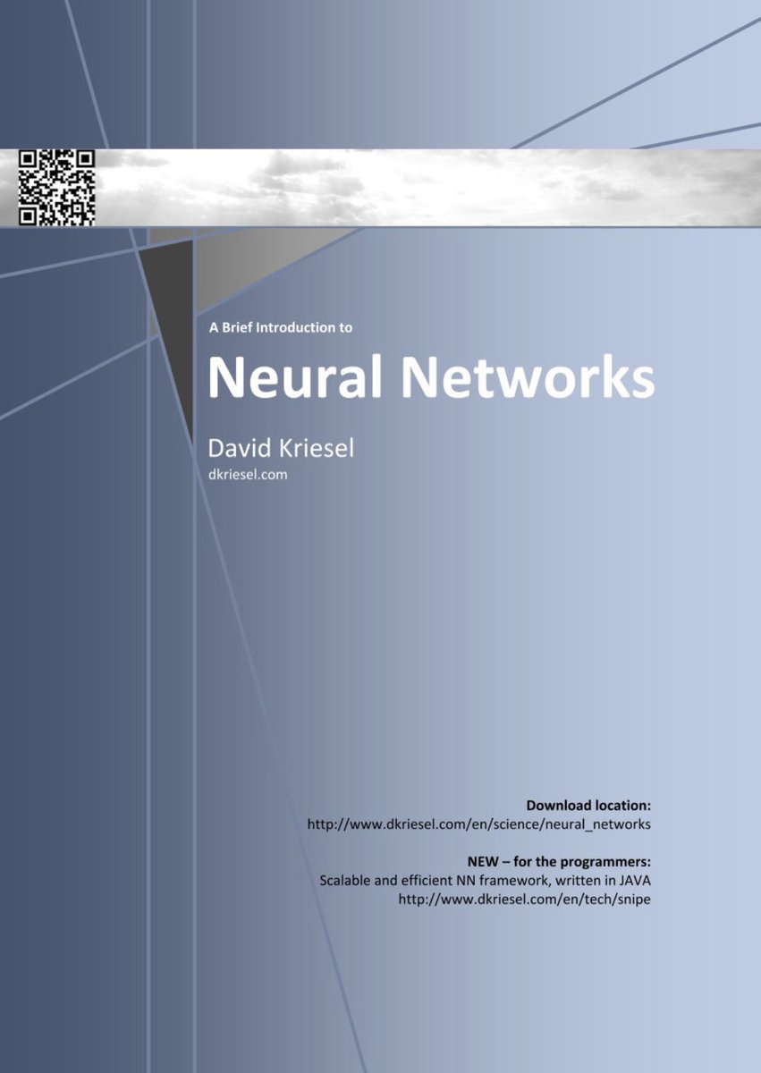 Download 244-page PDF “Introduction to #NeuralNetworks”
dkriesel.com/en/science/neu… via @MikeE_3_14 
————
#BigData #DataScience #AI #Algorithms #MachineLearning #DeepLearning