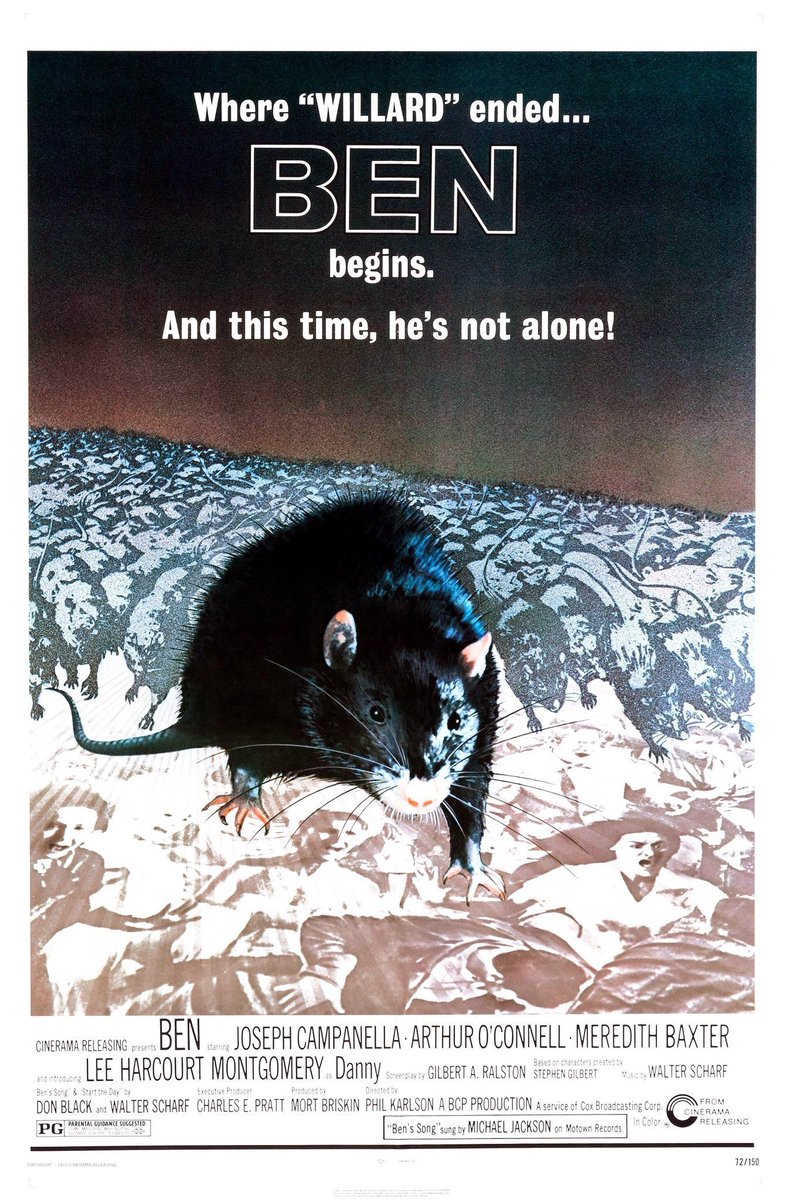 FilmNewsNos's tweet photo. 🎬MOVIE HISTORY: 51 years ago today, June 23, 1972, the movie ‘Ben’ opened in theaters!
#LeeHardcourtMontgomery #JosephCampanella #ArthurOConnell #RosemaryMurphy #MeredithBaxter #KazGaras #PaulCarr #RichardVanVleet #KennethTobey #PhilKarlson https://t.co/yjFpTYSXOD