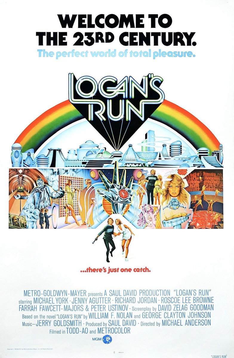 FilmNewsNos's tweet photo. 🎬MOVIE HISTORY: 47 years ago today, June 23, 1976, the movie ‘Logan’s Run’ opened in theaters!

#MichaelYork #RichardJordan #JennyAgutter #RoscoeLeeBrowne #FarrahFawcett #MichaelAndersonJr #PeterUstinov #RandolphRoberts #AshleyCox #GaryMorgan #MichaelAnderson https://t.co/jz4Xk0SYxt