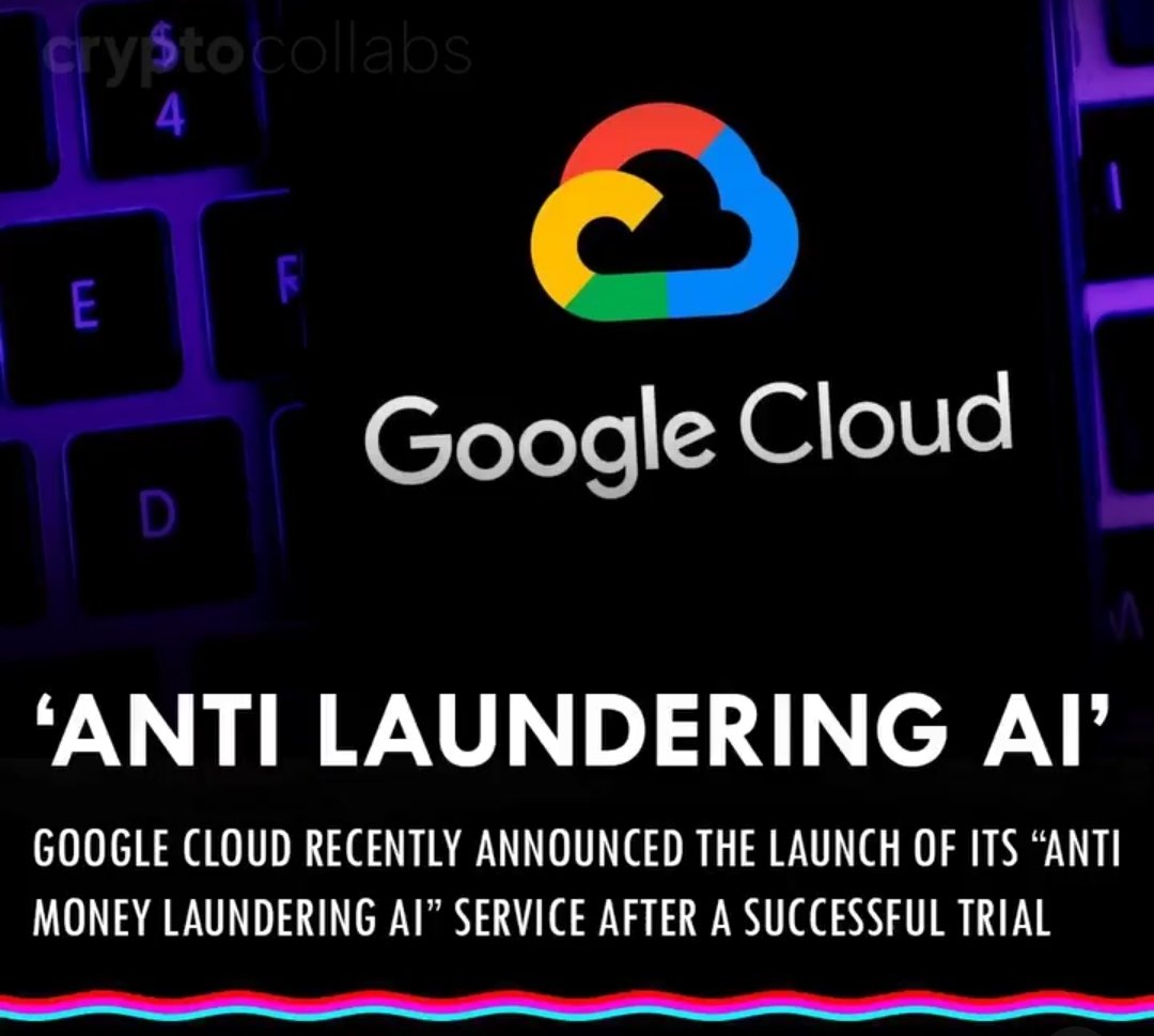 AskToRahulSingh's tweet photo. #GoogleCloud recently announced the launch of its "Anti Money Laundering AI" (#AMLAI) services after a successful trail with London based financial services group HSBC.
AMLAI uses machine learning to create risk profiles, monitor transactions and analyze data, as per a blog post from Google Cloud.
"AI transaction monitoring replaces the manually defined, rules based approach and harnesses the power of financial institution's own data to train advanced machine learning (ML) models to provide a comprehensive view of risk scores."
#Google's further involvement in the AML sector could be a positive sign for the growing industry, and expected to reach nearly $8 Billion by the decade ends.