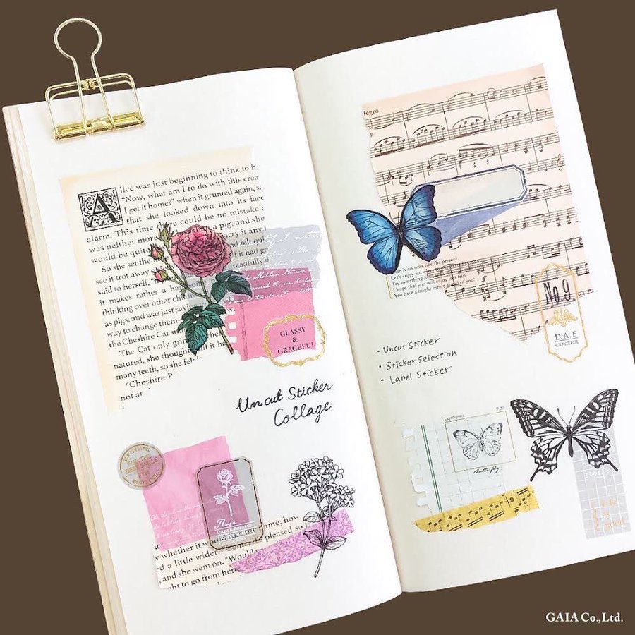 gaia_stationery's tweet image. GAIAのシールと組み合わせて、コラージュをお楽しみください🦋🌹✨

#Uncutsticker #gaia沼 #セリア #100均