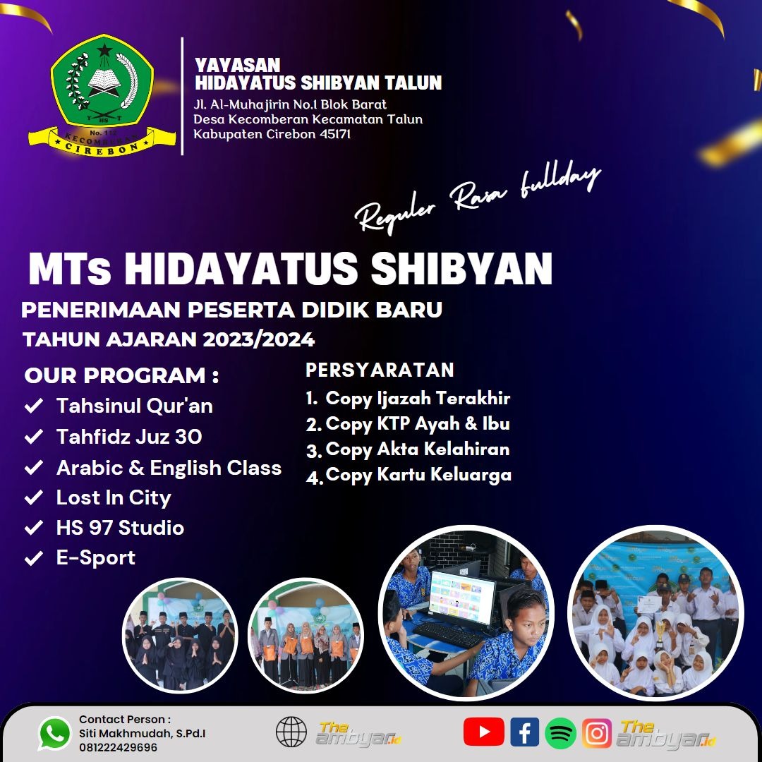 di2_ak's tweet photo. Yg masih blm mnentukan pilihan setalah dari MI/SD silahkan bergabung ke MTs Hidayatus Shibyan. https://t.co/qjv0LGhWAQ
