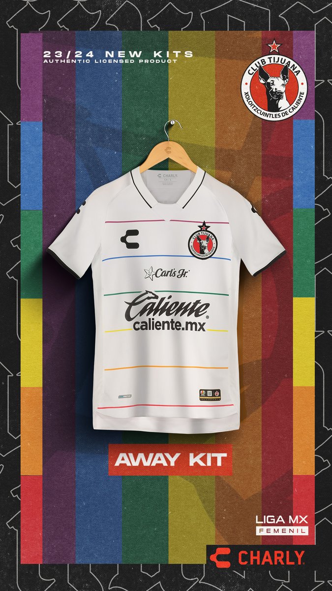CharlyFutbol's tweet photo. Con el nuevo jersey de visita de @XolosFemenil llevarán los colores del orgullo a cada partido. 🏳️‍🌈🐕

Descubre más en 📍 Tiendas CHARLY y en línea 👉 https://t.co/SuhXPtiaKj

@CharlyMxOfi | #CHARLYFútbol | #SomosPerrísimas