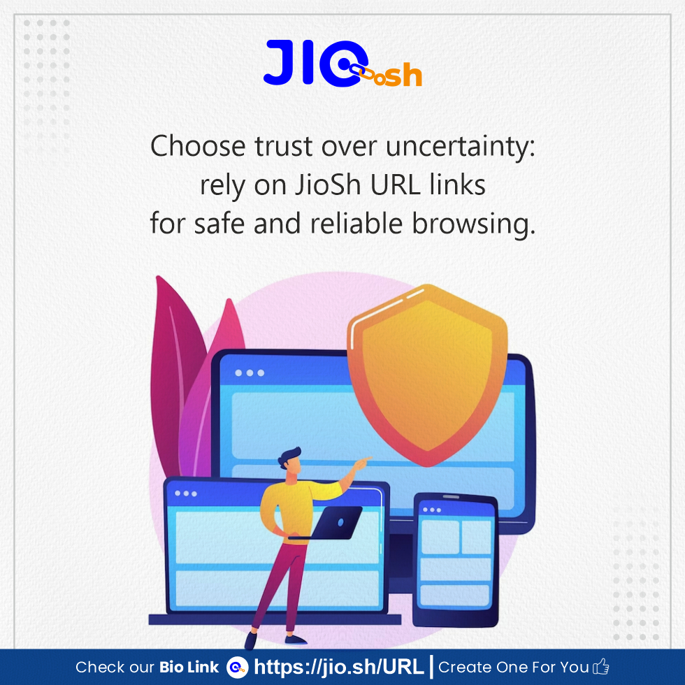 JioSh URL - Relying on Trustworthy Links 
For more info please check JioSh URL 

#JioShURL #JioSh #URL #StartupIndia #startup #BioLink  #link #social #linkgroup #QRcode