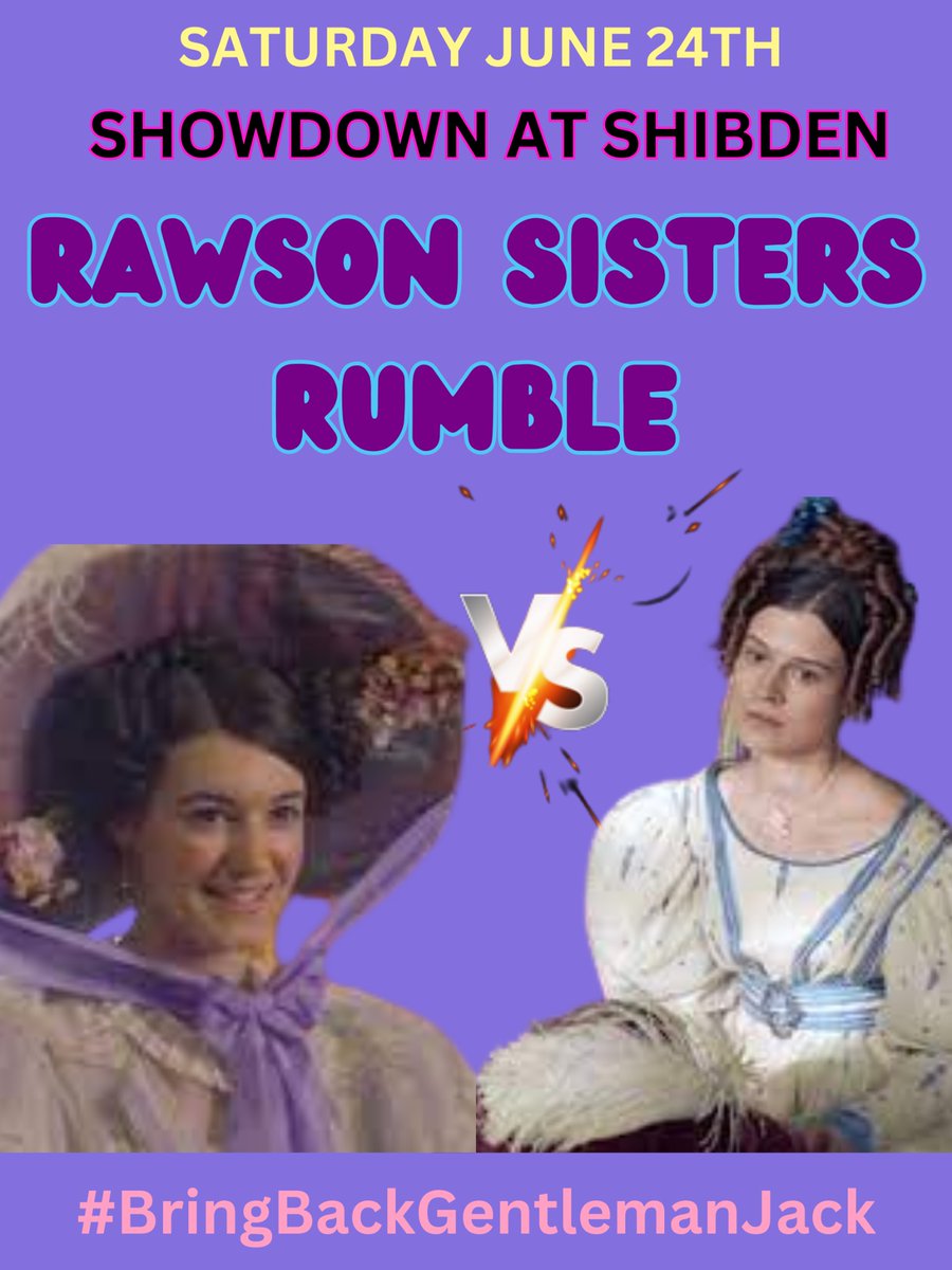 SGJCampaign's tweet photo. Who wins?? 🥊

#BringBackGentlemanJack @BBC @LookoutPointTV  @AppleTVPlus @LionsgateTV @masterpiecepbs https://t.co/VYpXi3P2W4