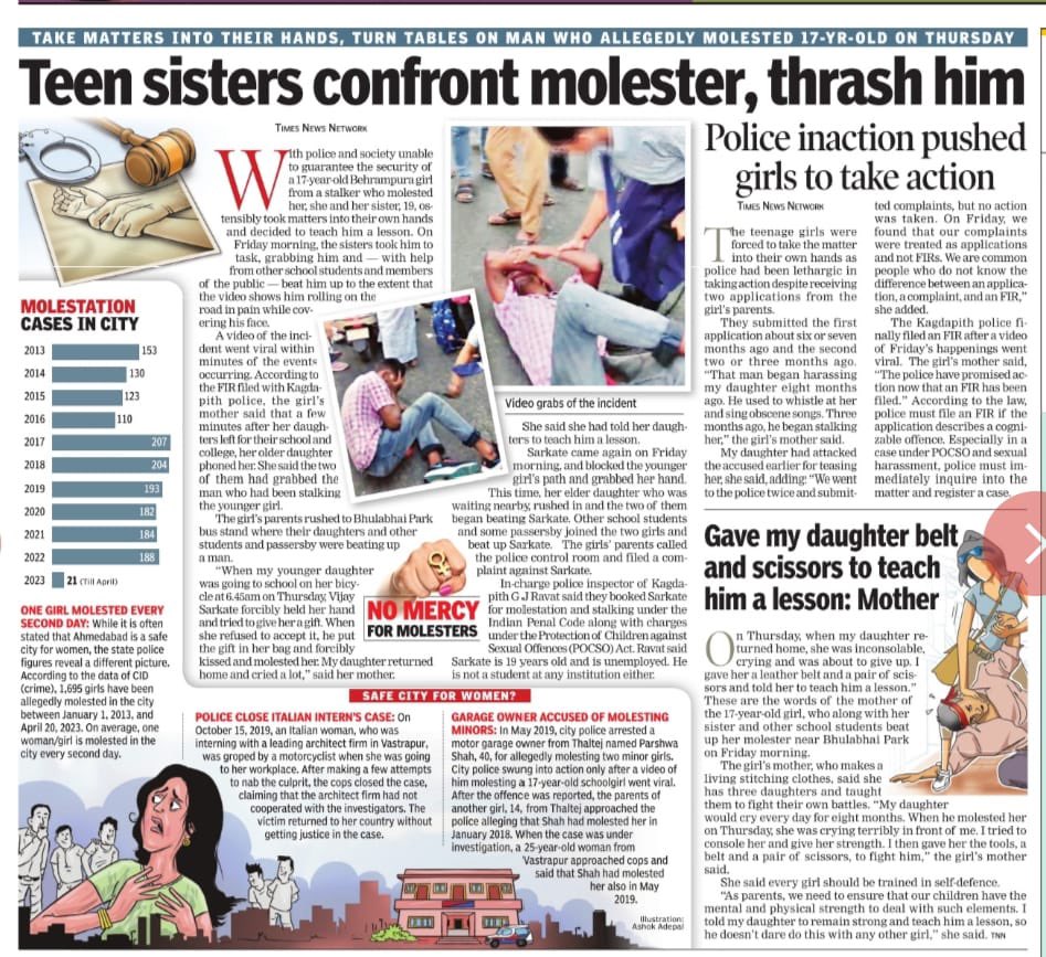 No mercy for molesters: the girls’ mom told TOI— all parents should support &amp; encourage their girls to be strong enough to fight back.