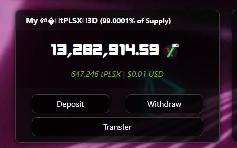 🚨PLSX3D testing has begun!🚨 

Stay tuned for more updates, as the launch of #Token3D inches closer by the minute! 😎🔥

💪#LFG Stronghands!💪

#PLS #PLSX #HEX #INC #PulseNews #PulseChain #DeFi