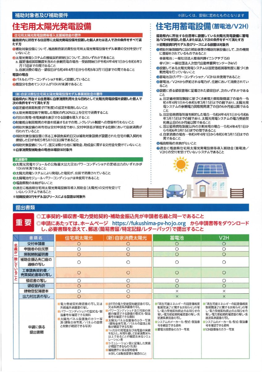 【令和5年度】福島県住宅用太陽光発電設備等補助金についてのご案内です❗

#太陽光発電 #蓄電池 #V2H 
#福島県 #会津 #会津若松 
#会津リビングサービス