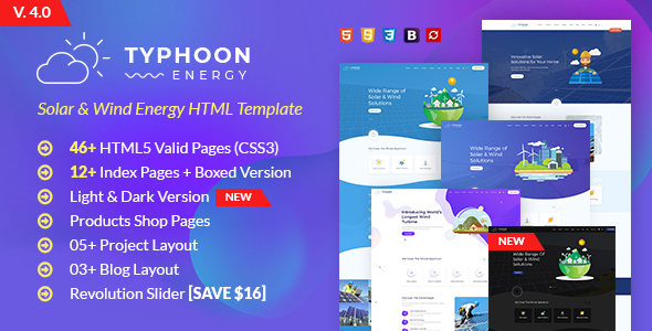 Typhoon - Solar & wind Energy eCommerce HTML Template

Buy Now - themeforest.net/item/typhoon-s…

#alternativeenergy #ecofriendly #ecology #environment #nature #onlinestore #organic #recycling #renewableenergy #solarenergy #solarpanel #sunenergy #webstrot #windenergy #windmill