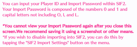 LLSIFASNews's tweet photo. [#SIFAS, #LLAS] To comment on this, reflecting upon the chaos in SIF1's transfer procedure, changes were made to SIFAS' procedure:

- EU players ARE ELIGIBLE FOR TRANSFER BY DEFAULT
- SIFAS codes have excluded the letters O, I, and L in the sequence https://t.co/GtXREZuIOI