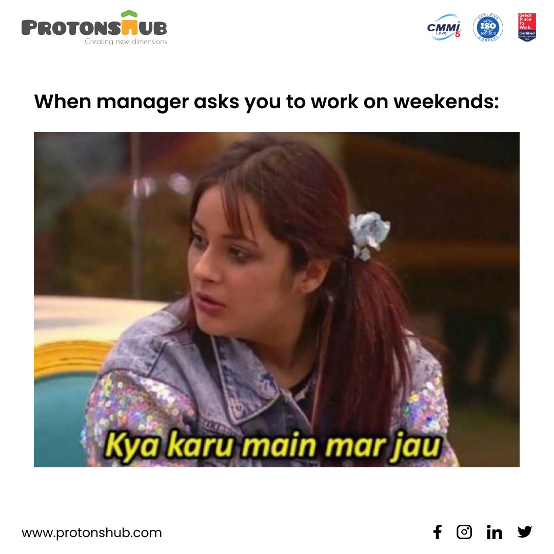A condition everyone can relate to!

#bigboss #bigbossmemes #weekendtime #saturday #managermemes #sehnajgill #bigboss13 #protonshub #meme #funnymemes #employeememes #funnymoments