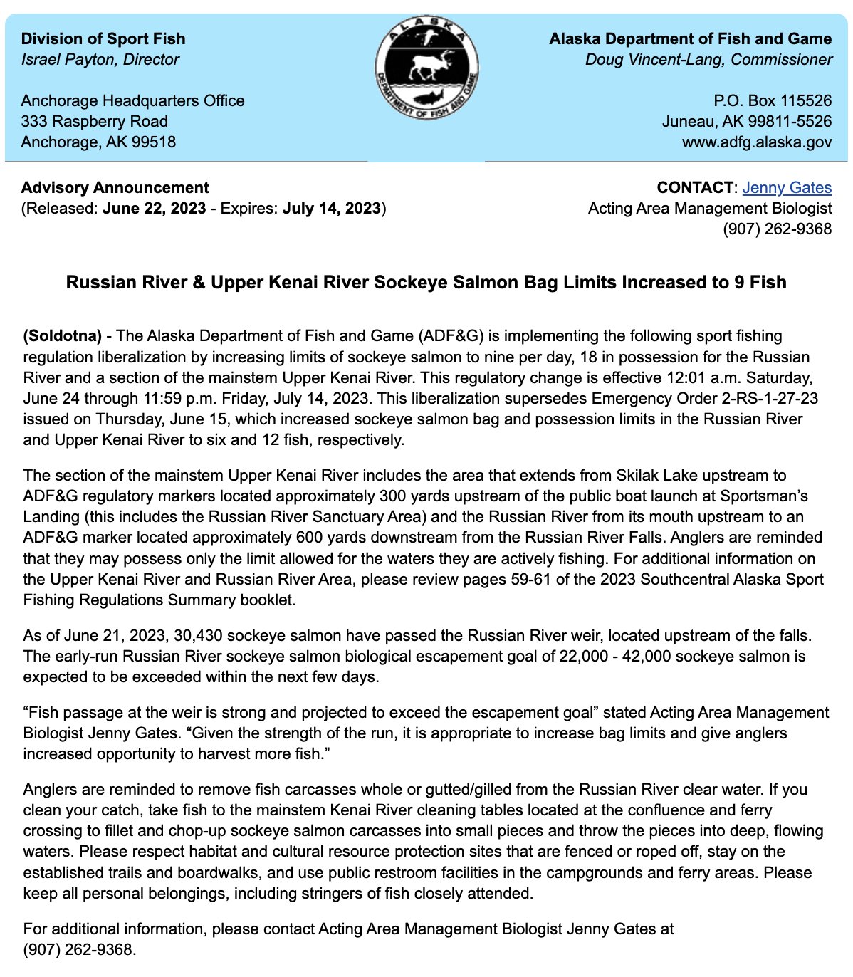 Sharing Alaska on Twitter "The Sockeye Salmon bag limits for the