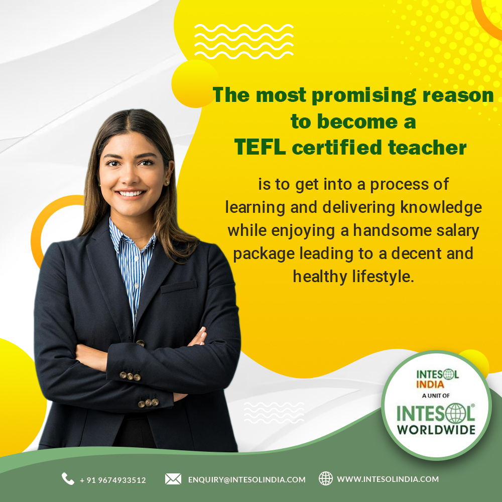 Unlock Your Teaching Potential with an Internationally Recognized TEFL Certificate! Earn your TEFL certification with INTESOL India and embark on a rewarding journey as an English language teacher. 
 #TEFL #TEFLcertificate #TeachEnglishAbroad #INTESOLIndia #LanguageEducation