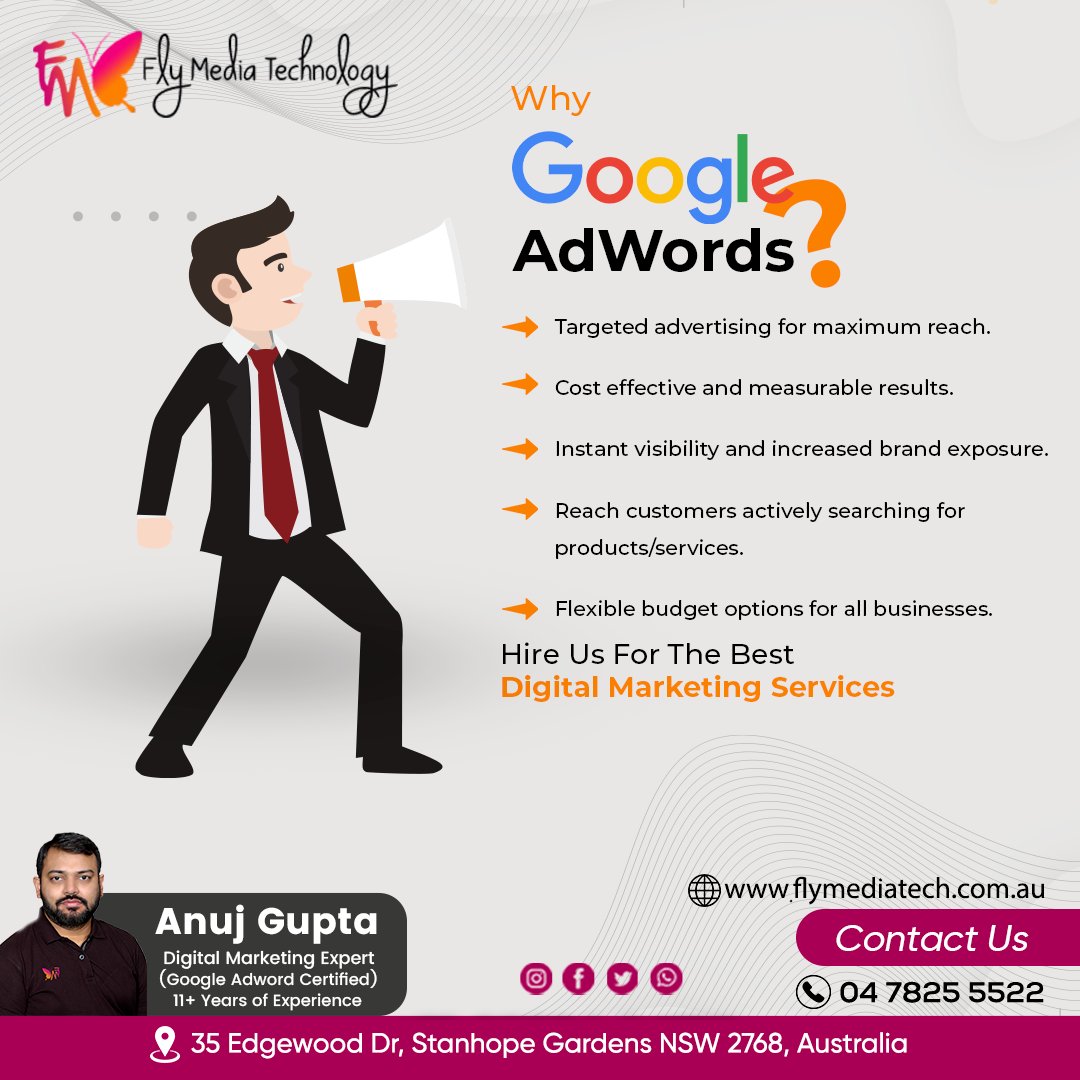 Why Google AdWords? Hire Us For The Best Digital Marketing Services ☎0478255522 #flymediatech #boostyourbrand #effectivecontent #contentmarketing #drivewebsitetraffic #flymediatechnology #advertising #digitalmarketingagency #flymedia #technology #engagment #australia