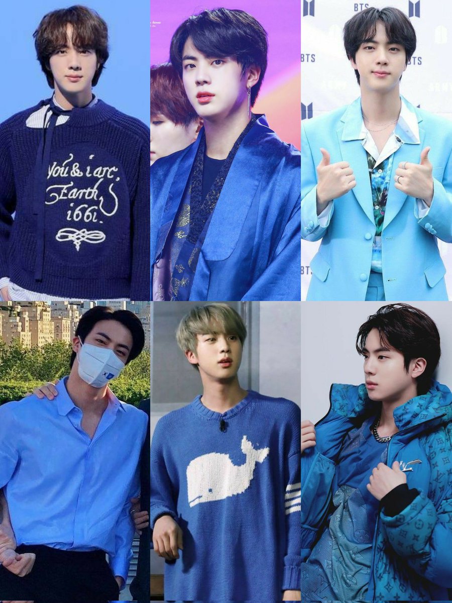 kim seokjin owns the color blue 💙