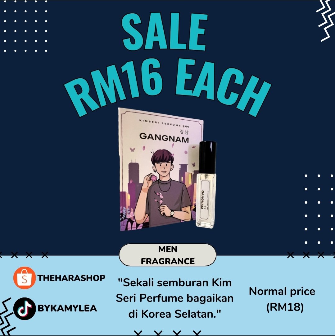 bykamylea's tweet photo. Good news untuk yang mencari edp perfume untuk lelaki 😍

KIM SERI PERFUME OPPA PERFUME RM16 sahaja!! 💯💯 

Kat bawah ni i share bau untuk Gangnam &amp; Itaewon okay ✨️ https://t.co/rps5ZnbWUA
