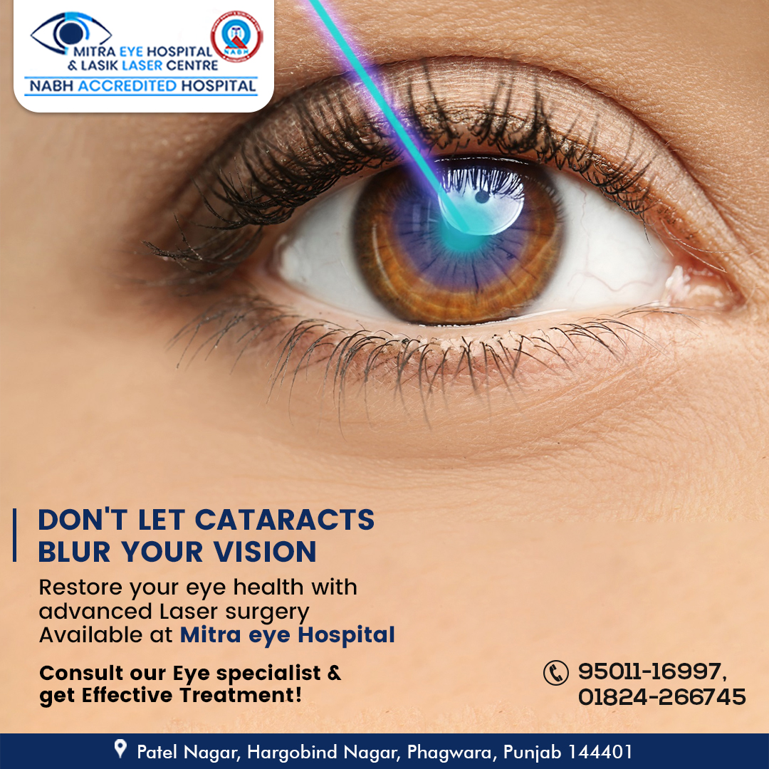 DON'T LET CATARACTS BLUR YOUR VISION

Consult our Eye specialist & get Effective Treatment!
☎95011-16997

#blurvision #lasersurgery #eyehealth #cataracts #catractsurgery #eyes #ophthalmologist #noglasses #eyecareforall #mitraeyehospital #phagwara #ophthalmology #optometry