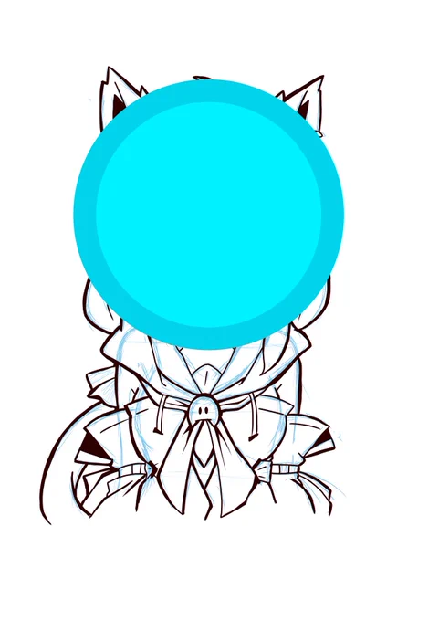 白上新ビジュ描いてる