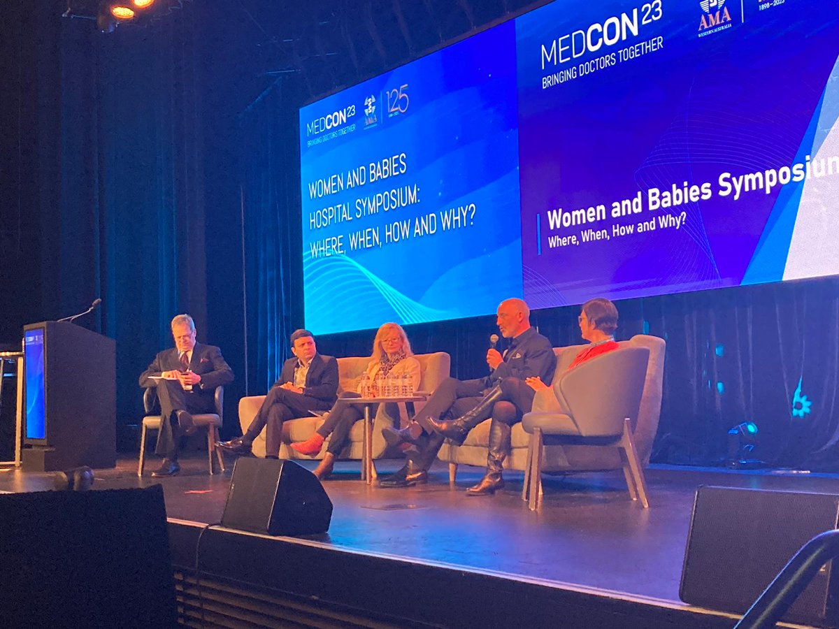 AMA_WA's tweet image. Women and Babies Hospital Symposium: Where, When, How and Why? at @MedCon_WA. Thank you to our expert panel for facilitating this session. Patient safety of women and babies at the heart of the discussion. Moreto be done to make the KEMH move a success #wahealth #fsh #kemh