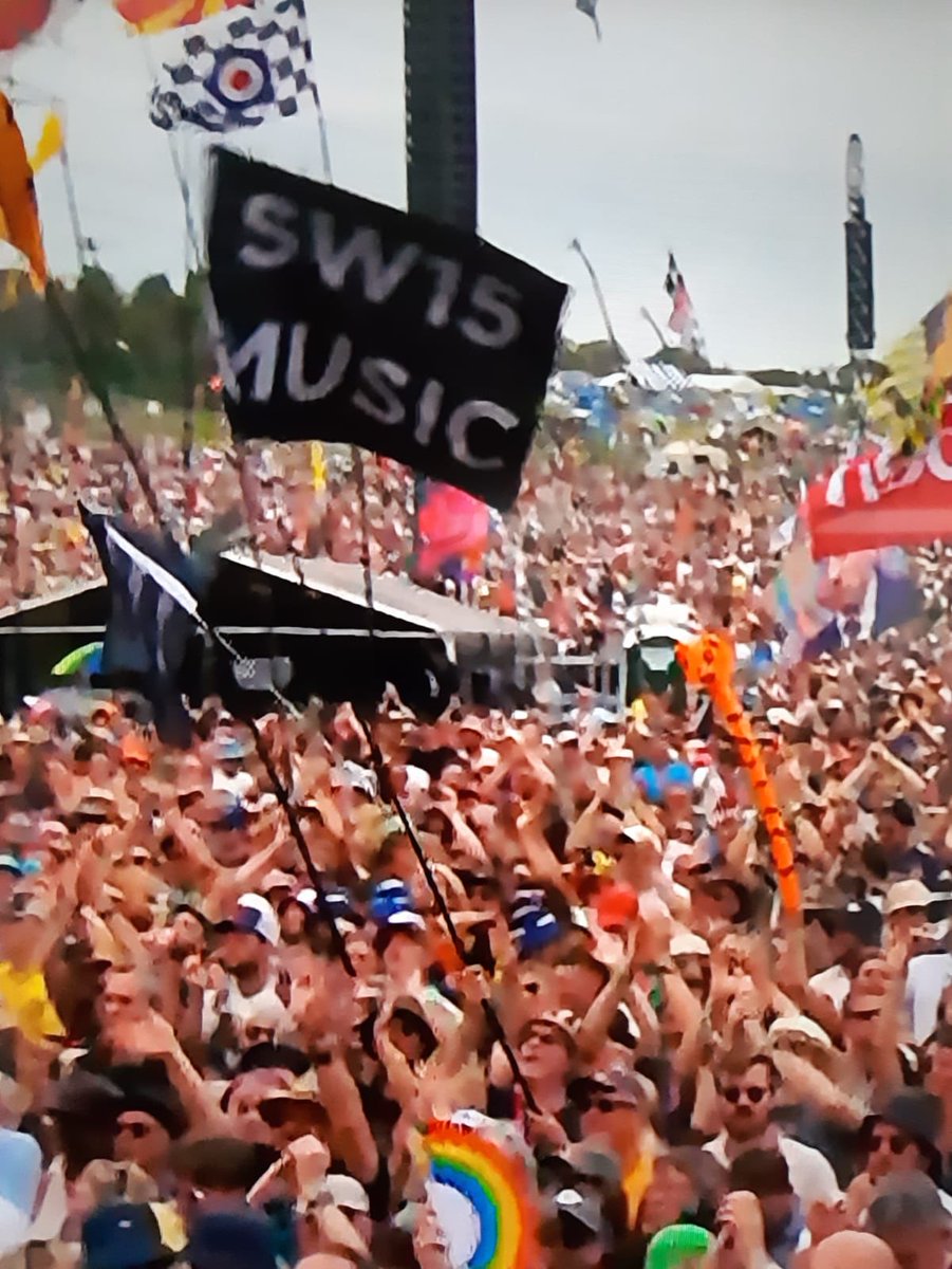 Great to see Raul, Bill and Ted’s Excellent Adventure - SW15 flag flying high at Glasto’.