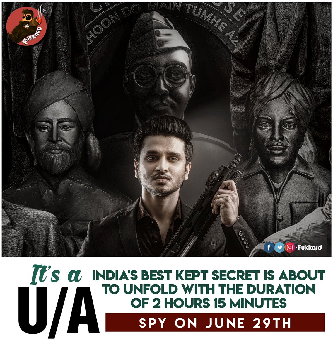 #SPY Censored with 𝐔/𝐀.

All set to Release Worldwide on June 29th 💥

@actor_Nikhil @Ishmenon @Garrybh88 @tej_uppalapati @anerudhp #Edentertainments #KRajashekarreddy