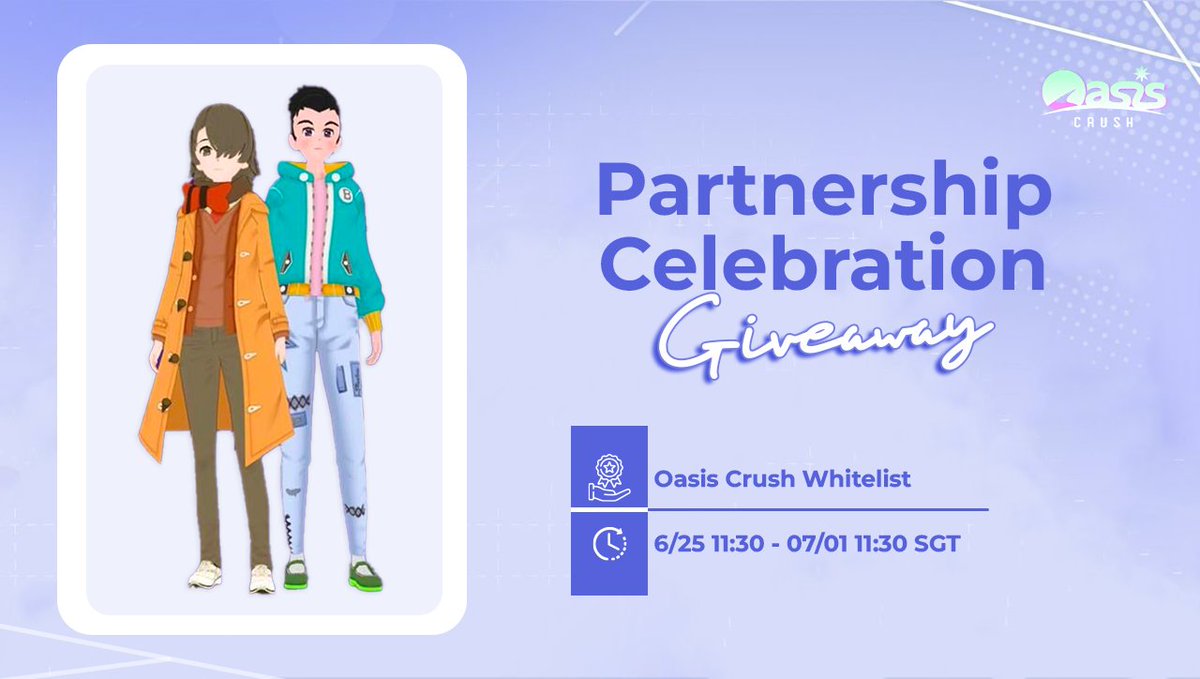 Oasis AI (@realoasisai) on Twitter photo π Exciting News! π
π To celebrate our partnership with <a href="/DegenReborn/">DegenReborn</a>, we're hosting a special giveaway! π
To participate π: app.questn.com/quest/78589512β¦
ποΈ Ends at 11:30 AM on 1st Jul. SGT.
π Winners will be announced at same time on 2nd Jul. SGT. Good luck ! π€ π Exciting News! π
π To celebrate our partnership with <a href="/DegenReborn/">DegenReborn</a>, we're hosting a special giveaway! π
To participate π: app.questn.com/quest/78589512β¦
ποΈ Ends at 11:30 AM on 1st Jul. SGT.
π Winners will be announced at same time on 2nd Jul. SGT. Good luck ! π€