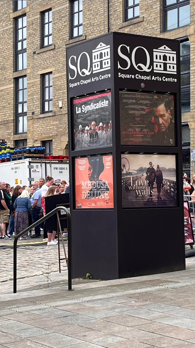GullJane's tweet photo. Great feeling to see our poster ‘Love Without Walls’ next to ‘Medusa Deluxe’ in Halifax. The brilliant Clare Perkins @Bigcrazyhen in both films. @lww_film on until 29 June @squarechapel https://t.co/ByOxdIrpxy