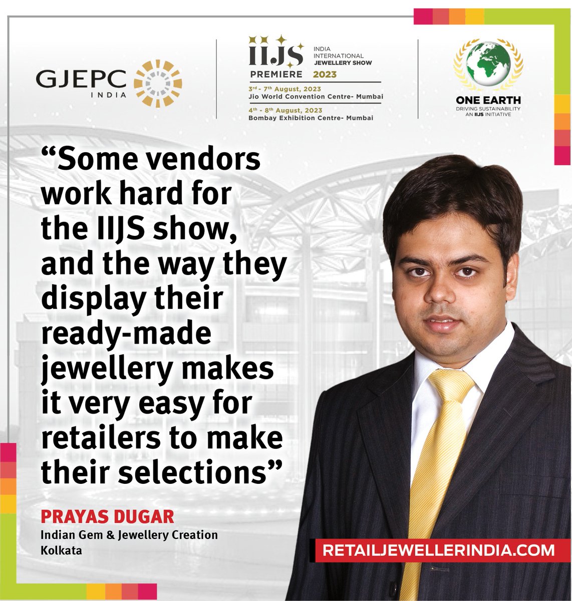 retailjwlrindia's tweet photo. Interview with leading and trusted Jewellery Retailers of East Region Prayas Dugar of @igjcreations (Kolkata) on their Expectations from IIJS Premier 2023
Tap here to watch the full Interview: https://t.co/jWhzc5dFaL
#theretailjeweller #iijs2023 https://t.co/WFJpnMAps3