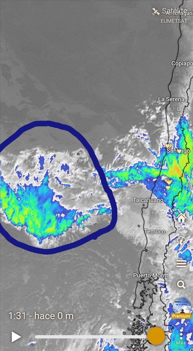 ⚠️Sábado⚠️.

Gran área nubosa trae intensa lluvia, viento moderado y posibles ⛈️. Afectará parte de O'Higgins y desde Maule a Araucanía, concentrando su fuerza otra vez en los sectores pre cordilleranos y cordilleranos, allí pueden caer +100 mm extras.