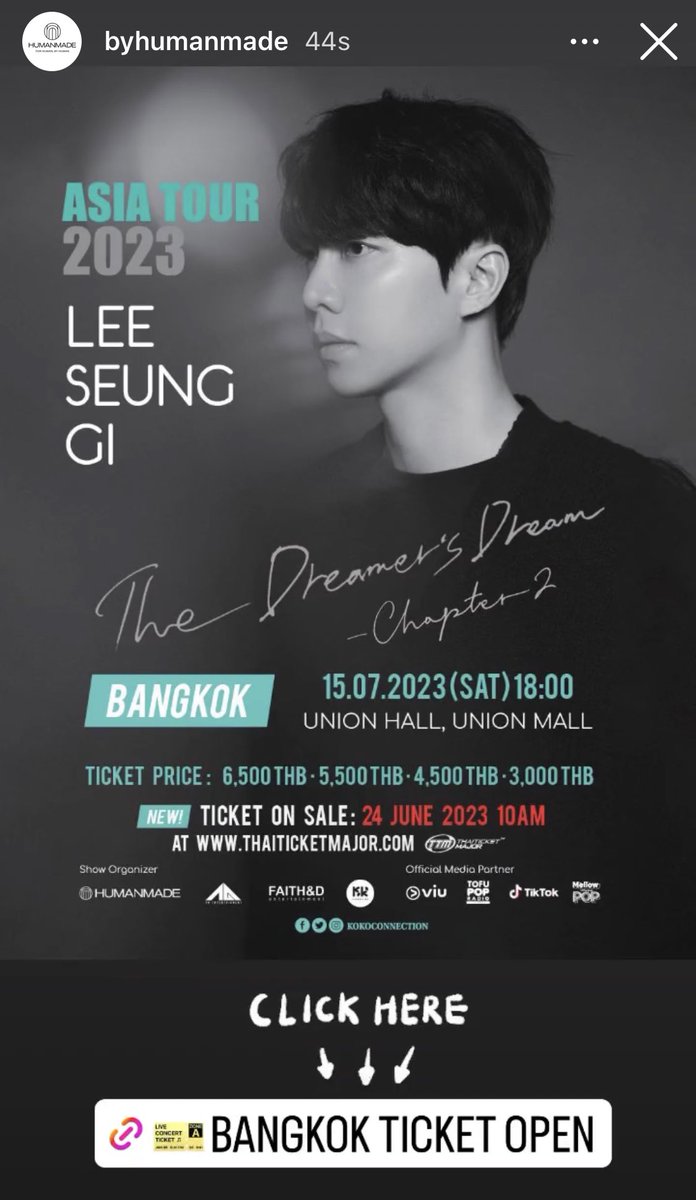 Let’s go Bangkok !!! Tickets now available 

#LeeSeungGi
#LeeSeungGiAsiaTour2023