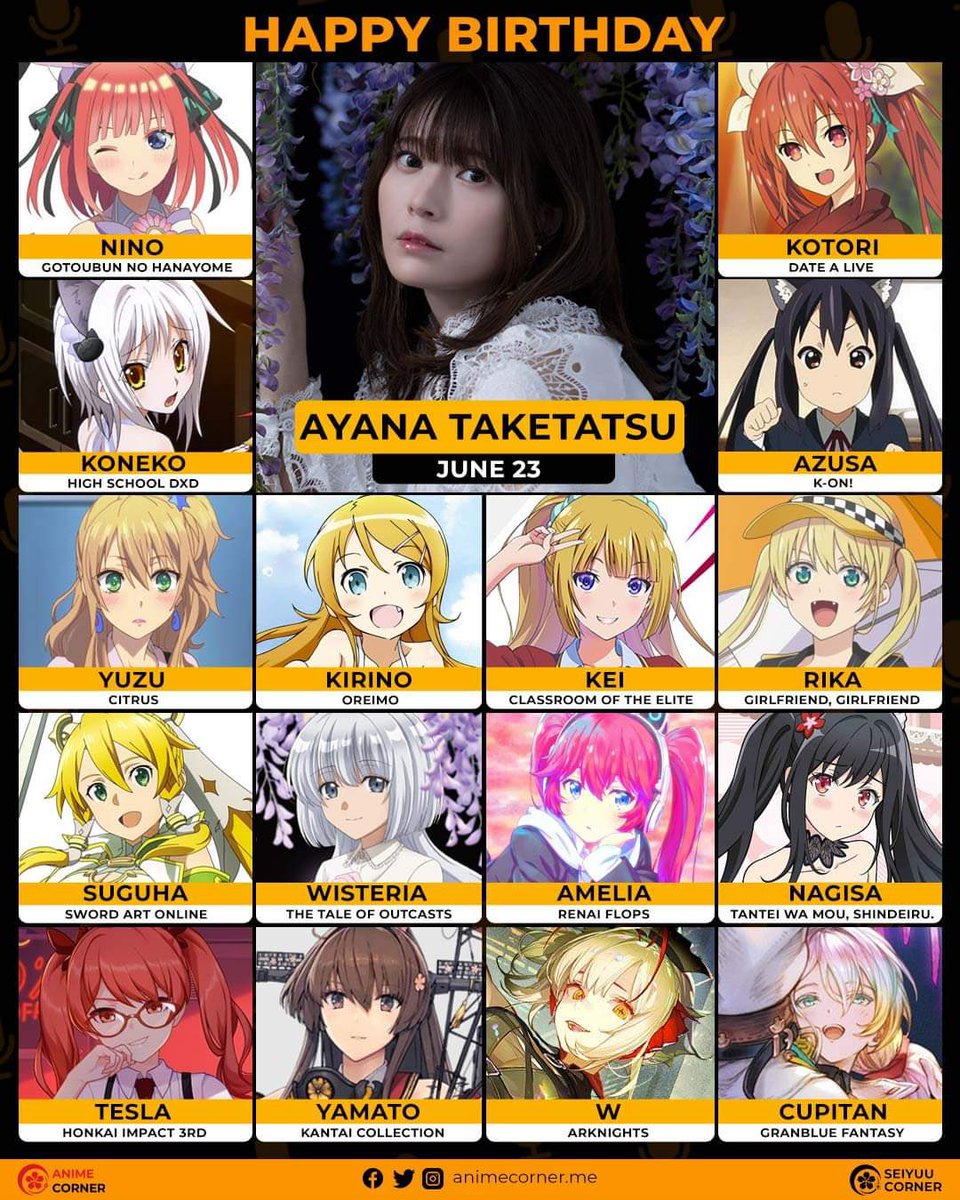 Happy Birthday To Ayana Taketatsu Voice of Nino and My Bey Kotori #anime #date_a_live #SwordArtOnline