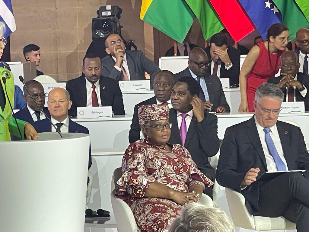 This is Ngozi Okonjo Iweala who became the DG of WTO with the support of the APC administration, today she went for a summit in France and intentionally cropped out President Tinubu from all her pictures, the south Easterners are the most dangerous people to share country with