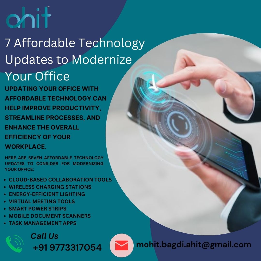 Updating your office with affordable technology can help improve productivity, streamline processes, and enhance the overall efficiency of your workplace
#technology #TechnologyRocks #TechnologyTheseDays #technologynews #technologysolutions #technologyfail #technologyart #techno