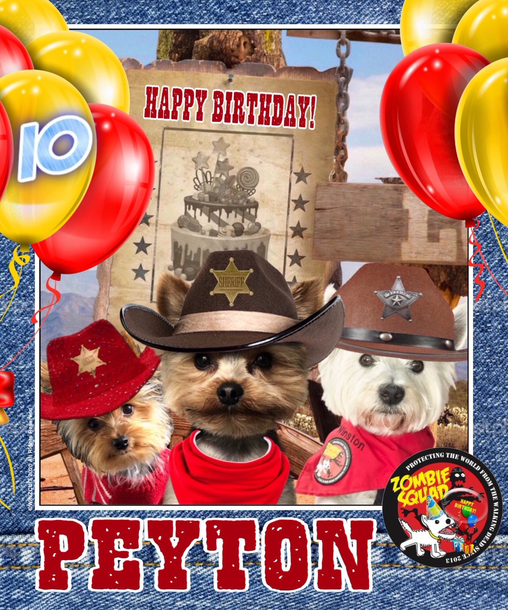 ZombieSquadHQ's tweet image. 🎂Wishing a 🎁HAPPY 10th  BIRTHDAY🎉 to our pawsome pal, PEYTON from Leada Billy &amp;amp; your ZombieSquad pals. We hope your special day is full of tasty treats, belly rubs, cayke &amp;amp; a good storybook, soldyer. RaaAAA!! 
💜🎂🎁🎉
@PeytonReads @ZSBirthday 
#ZSHQ