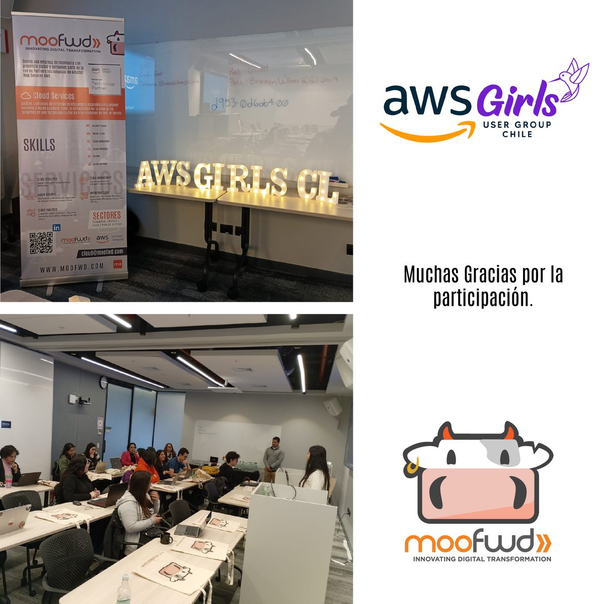 moofwdinc's tweet image. Moofwd Workshop CDK en la sede de AWS Chile para la Comunidad AWS Girls. Estamos comprometidos en apoyar a AWS en la formación y divulgación de los servicios en la nube, y esta oportunidad fue realmente especial.

#AWS #CloudDevelopmentKit #MujeresEnTecnología #awsgirlschile