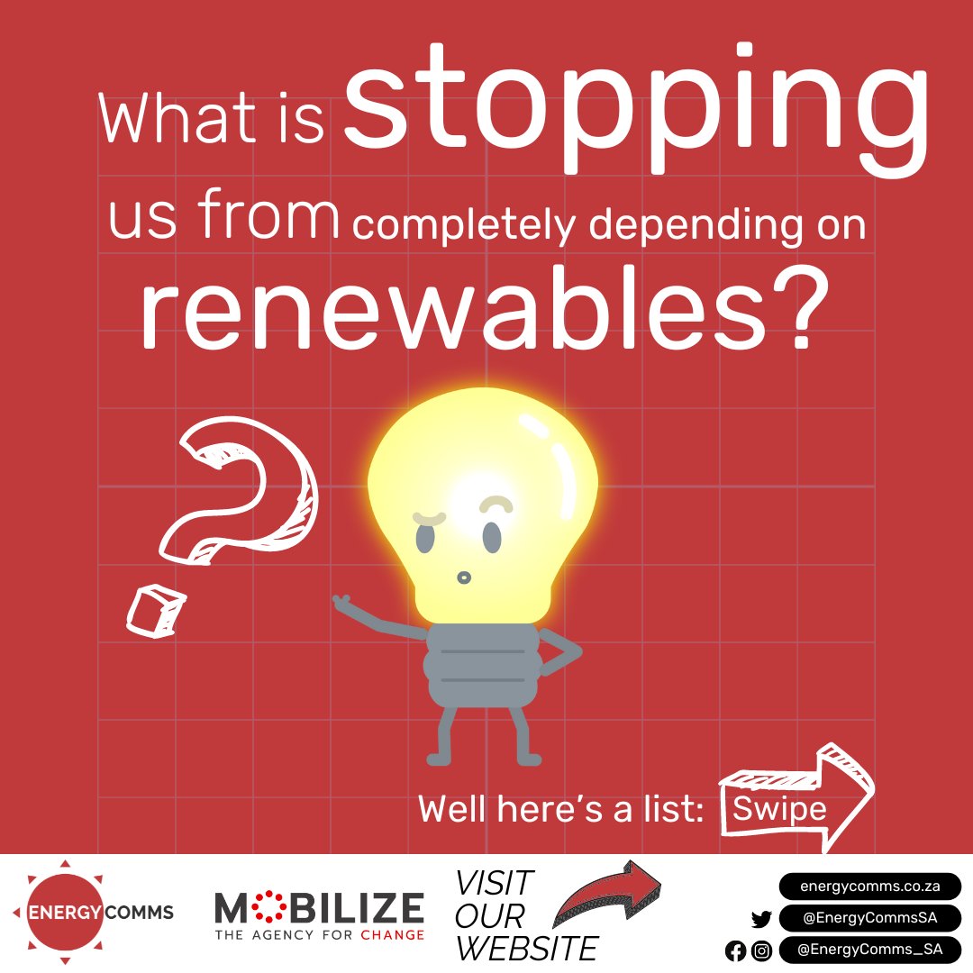 The conversation about renewable energy is a #Buzzing topic. It seems to be the only solution we have! Right?!
Have a look at our thread to find out more --->
#Energymix #Loadshedding #ESKOM #RenewableEnergy #solarenergy #windenergy