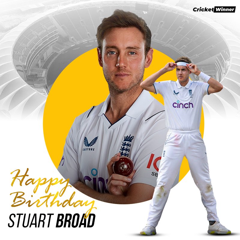 Wishing a very happy birthday, Stuart Broad 🥳
#Stuartbroad #Crickettwitter #Happybirthday