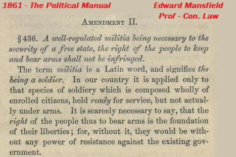 <a href="/GCNCDP/">Granville Dems</a> Hi Granville!

A "well regulated militia" is one that's trained, disciplined and equiped.

Not one that's subject to "Lawz me harder, guv!".

An armed people can quickly form efficient civilian militias with their own arms. That's a key reason for the 2A.

Happy to help!