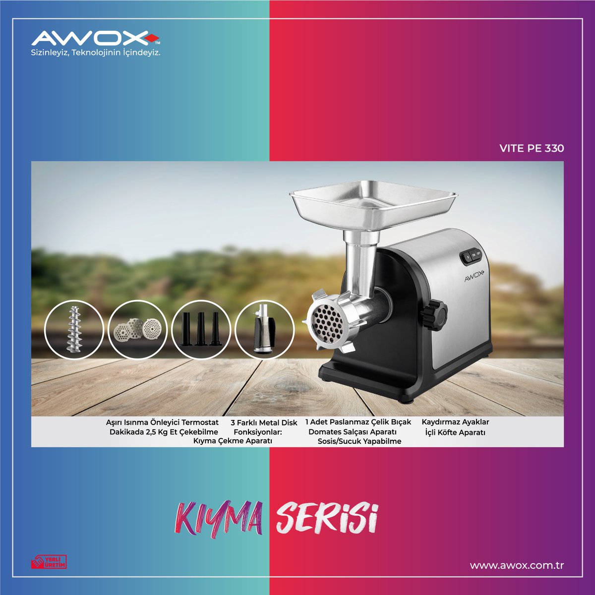 Awox Kıyma Serisi

#küçükevaletleri #smallappliances #küçükevaletleriawox #kücükevaletleri #işbirliği #elektriklialetler #awox #tectone #evaletleri #housesmallappliances #üretim #meatgrinder #çerkezköy #çerkezköyorganizesanayibölgesi #tectoneteknoloji #kıymamakineleri