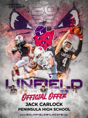 After a good talk with <a href="/CoachHeck55/">Will Heck</a> I am very thankful to have received an offer to play football at <a href="/LinfieldUniv/">Linfield University</a>. <a href="/PenHSathletes/">Coach Filkins</a> <a href="/CoachPratz/">Pete Pratz</a>