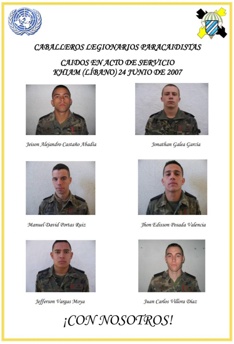 #Taldíacomohoy junto a El-Khiam #Líbano, un IED se cobraba la vida de seis Caballeros Legionarios #Paracaidistas pertenecientes a la Brigada 'Almogávares' y desplegados en misión @UNIFIL_ Siempre en nuestra memoria ¡Dieron su vida por España! DEP. #EfeméridesEjército 🇪🇸